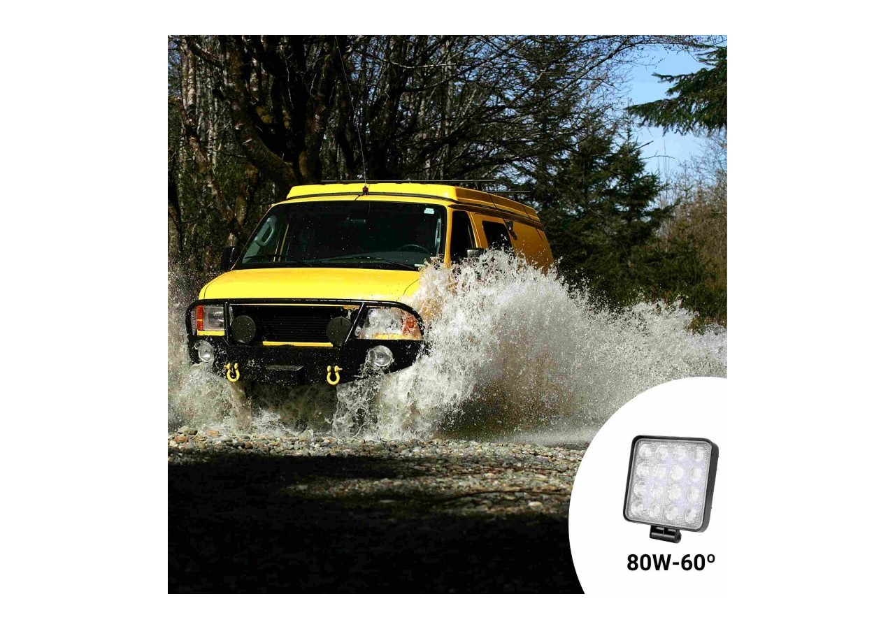 Projecteur LED 80W 12-24V DC-Machines, automobiles et bateaux-8000lm-60 degrés - BV007 - Barcelona LED