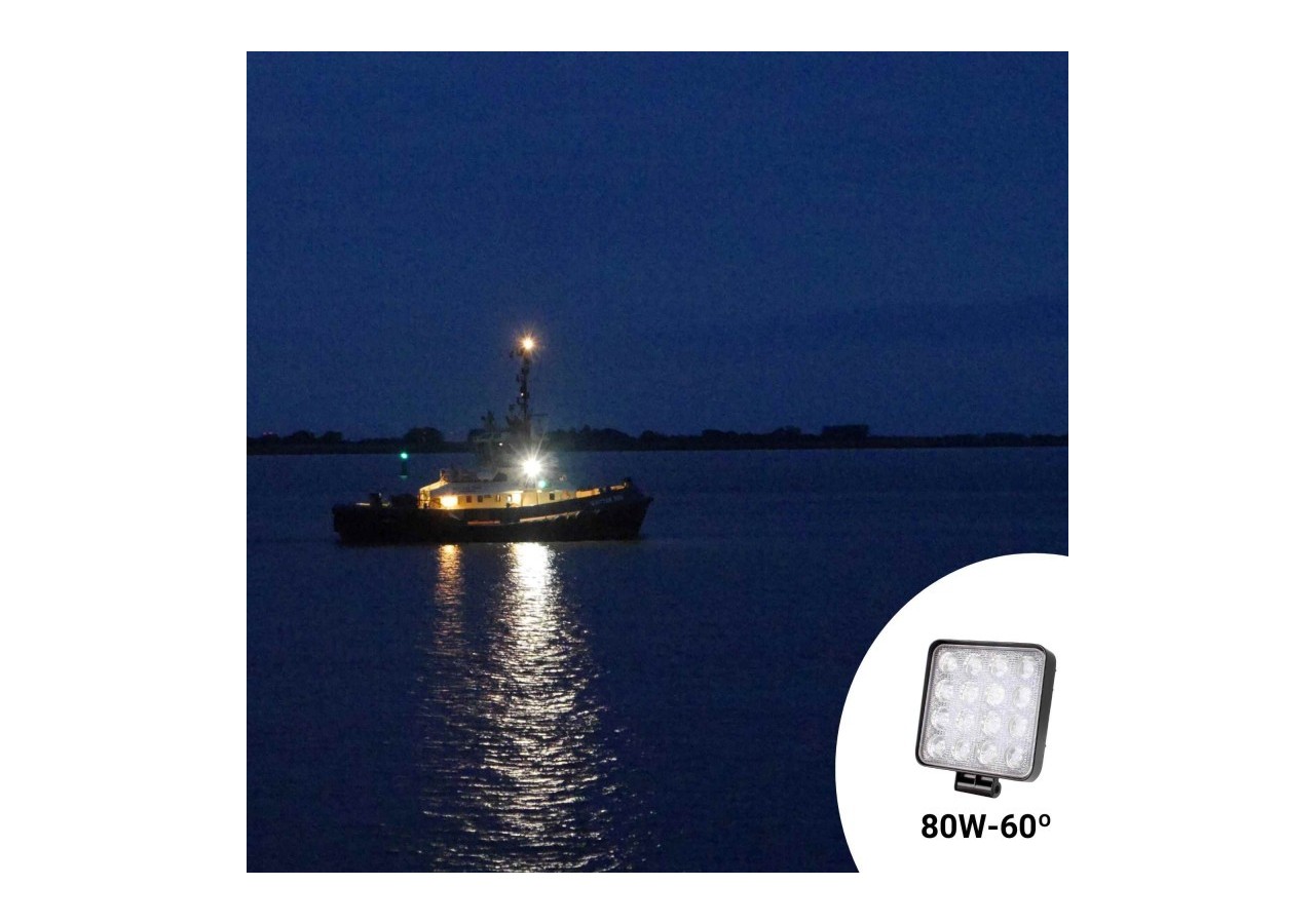 Projecteur LED 80W 12-24V DC-Machines, automobiles et bateaux-8000lm-60 degrés - BV007 - Barcelona LED