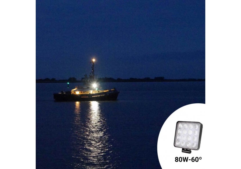 Projecteur LED 80W 12-24V DC-Machines, automobiles et bateaux-8000lm-60 degrés - BV007 - Barcelona LED
