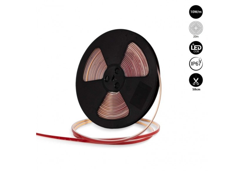Ruban LED COB 220V AC-10W/m-12mm-IP67-20m-Sécable tous les 50cm - B1536-20-270 - Barcelona LED