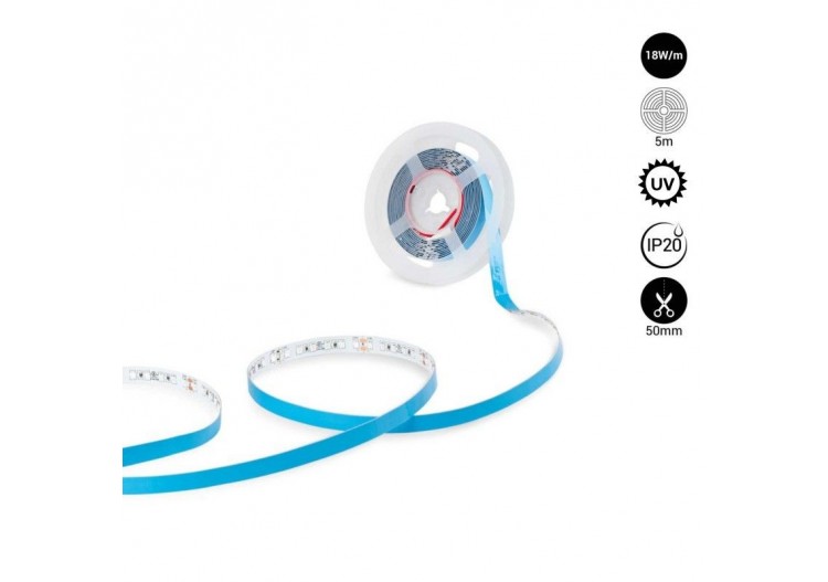 Ruban LED 24V DC-18W/m-Ultraviolet-10mm-IP20-5m-SMD2835 120LED/m - B1552-UV - Barcelona LED