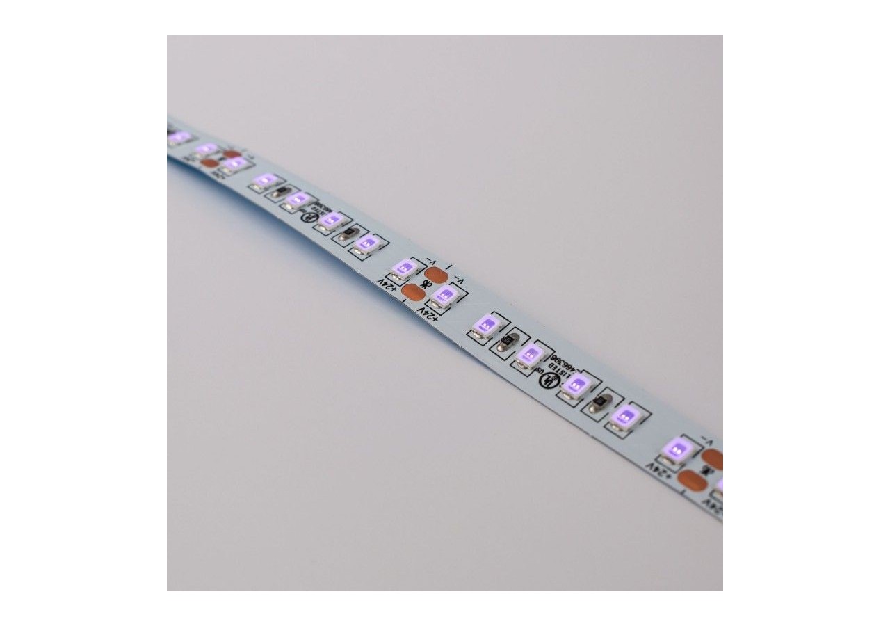 Ruban LED 24V DC-18W/m-Ultraviolet-10mm-IP20-5m-SMD2835 120LED/m - B1552-UV - Barcelona LED