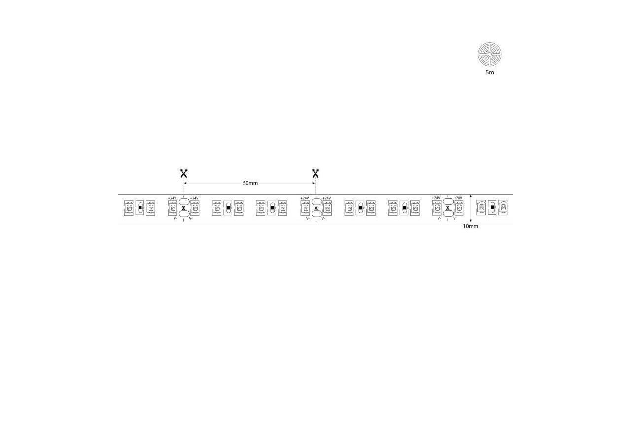 Ruban LED 24V DC-18W/m-Ultraviolet-10mm-IP20-5m-SMD2835 120LED/m - B1552-UV - Barcelona LED