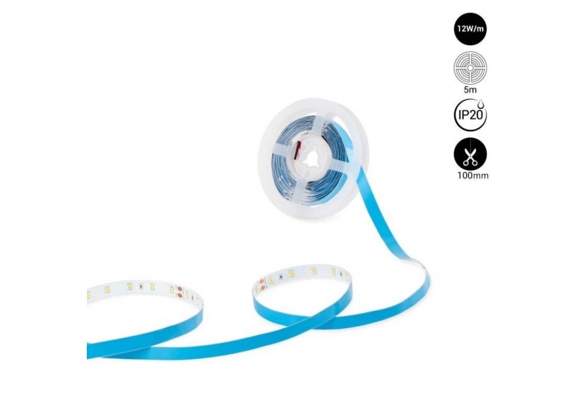 Ruban LED 24V DC-12W/m-Monochrome-10mm-IP20 -5m-SMD2835 60LED/m - B1653-270 - Barcelona LED