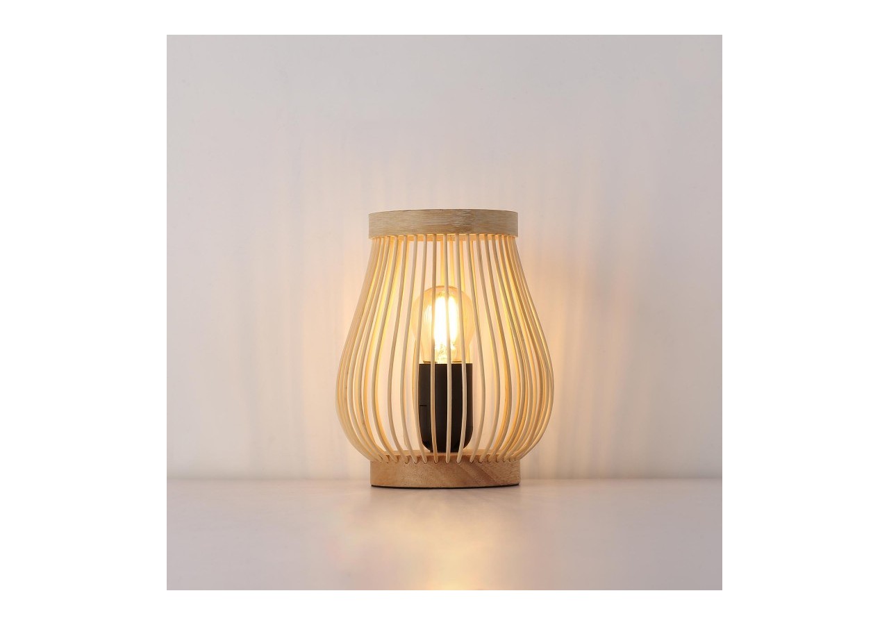 Lampe de table en bois "Oca"-E27 - LM201 - Barcelona LED