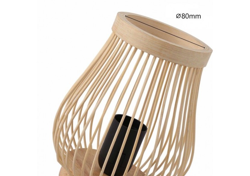 Lampe de table en bois "Oca"-E27 - LM201 - Barcelona LED