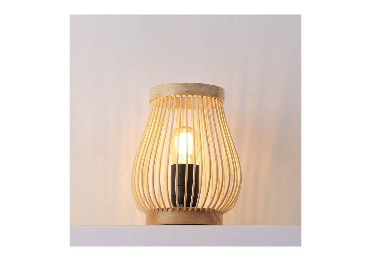 Lampe de table en bois "Oca"-E27 - LM201 - Barcelona LED