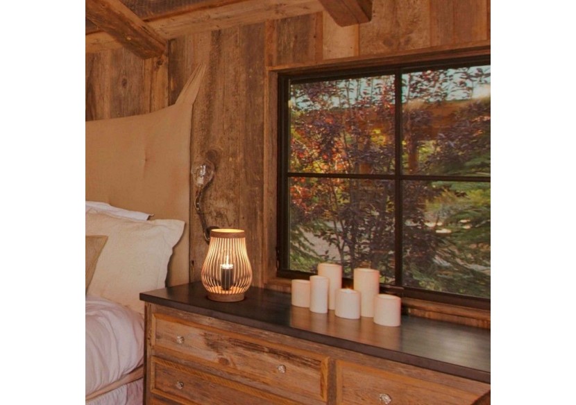 Lampe de table en bois "Oca"-E27 - LM201 - Barcelona LED