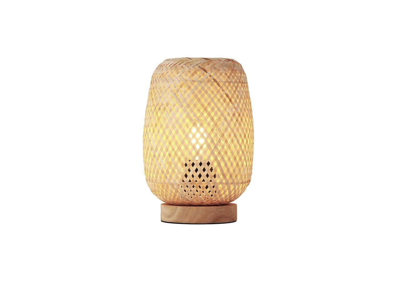 Lampe à poser en osier et bois "Ruka"-E27 - LM202 - Barcelona LED