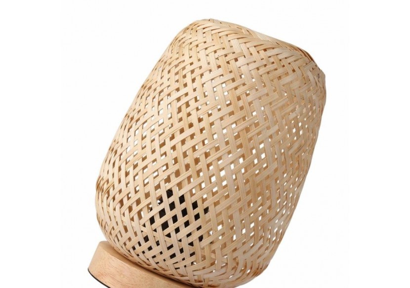 Lampe à poser en osier et bois "Ruka"-E27 - LM202 - Barcelona LED