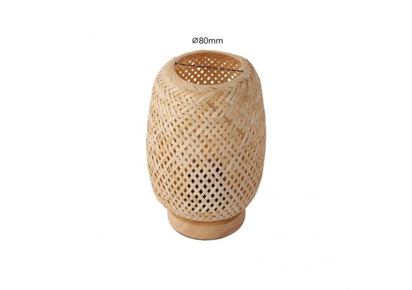 Lampe à poser en osier et bois "Ruka"-E27 - LM202 - Barcelona LED