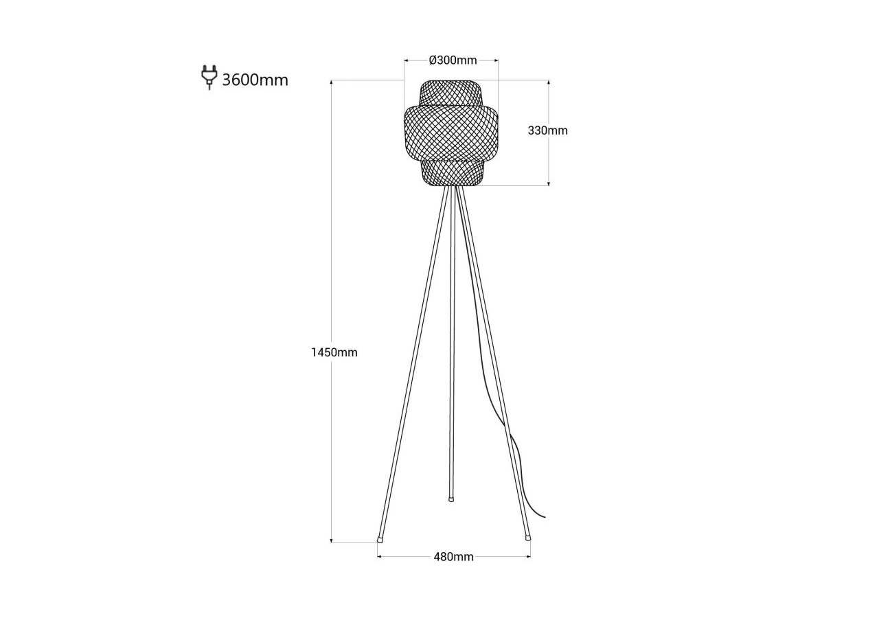 Lampadaire en osier "Onna" - LM141-P - Barcelona LED