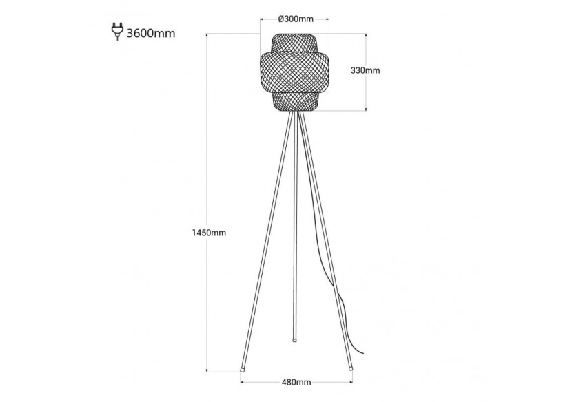 Lampadaire en osier "Onna" - LM141-P - Barcelona LED