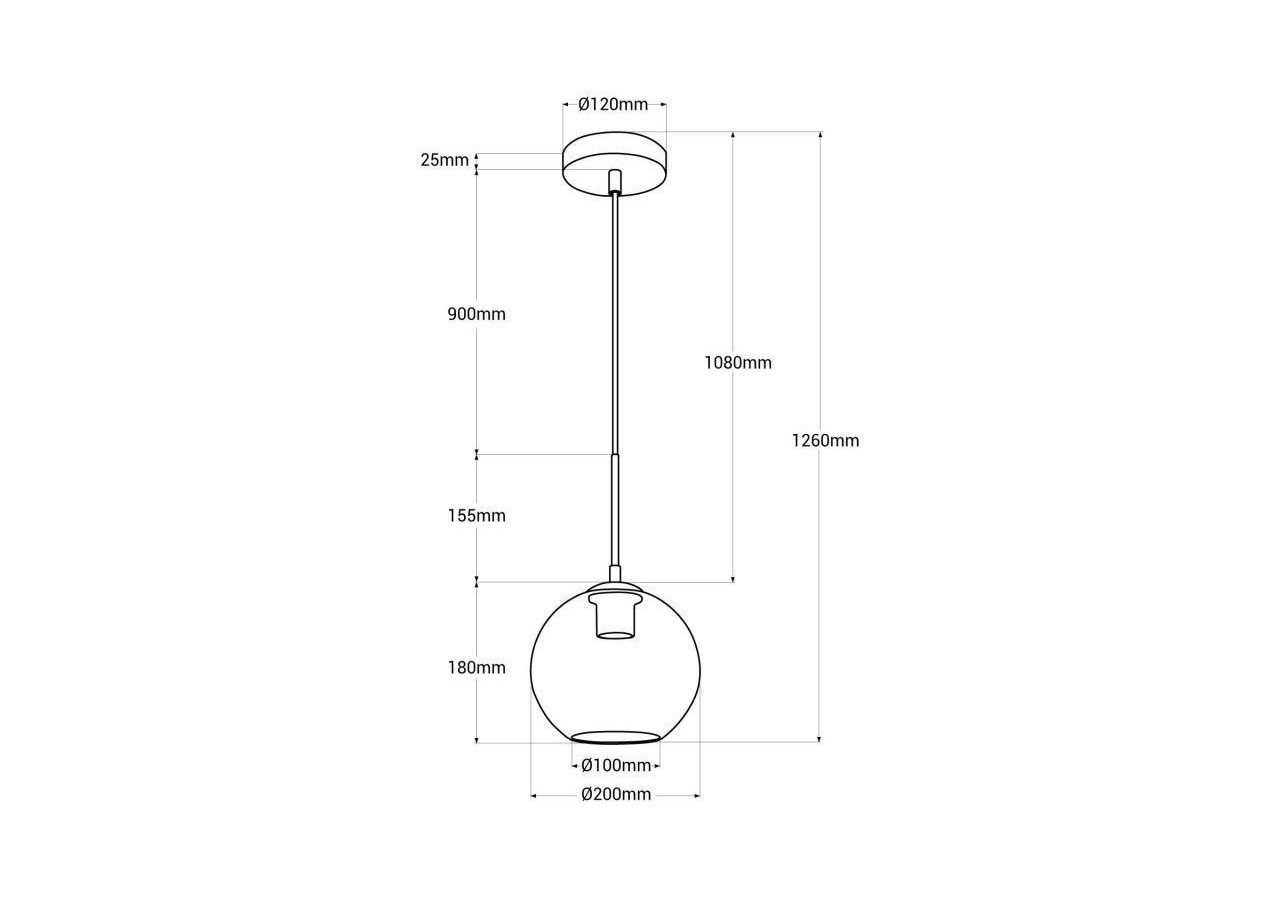 Suspension boule en verre "Cleire"-E27 - LC300-N - Barcelona LED