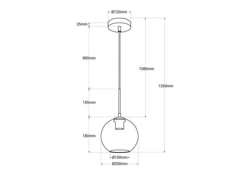 Suspension boule en verre "Cleire"-E27 - LC300-N - Barcelona LED Suspension boule en verre "Cleire"-E27 - LC300-N - Barcelona LED