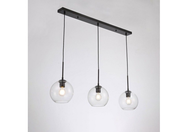 Suspension 3 boules en verre cristal "Merce"-3 x E27 - LC301-N - Barcelona LED
