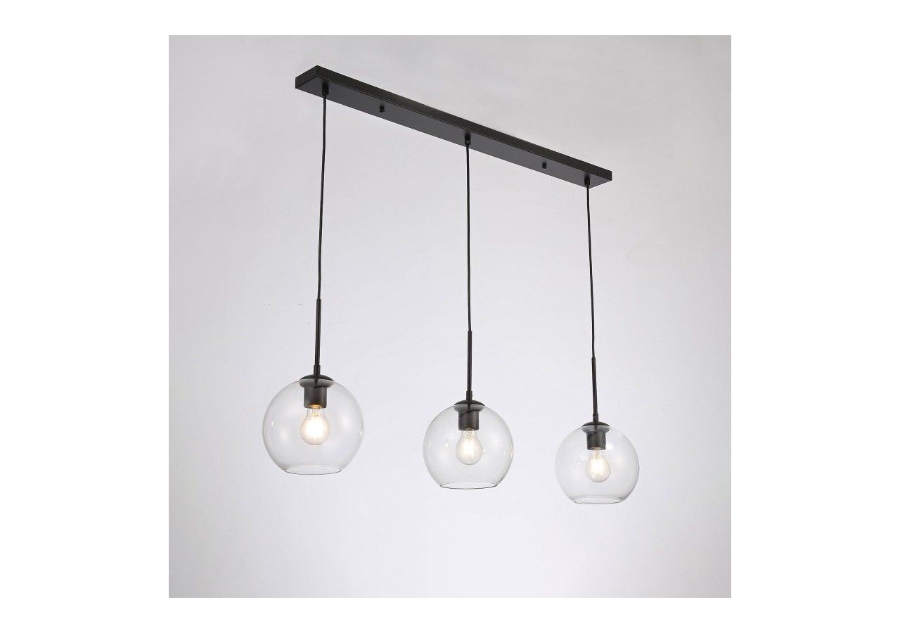 Suspension 3 boules en verre cristal "Merce"-3 x E27 - LC301-N - Barcelona LED
