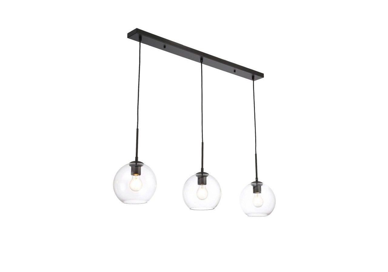 Suspension 3 boules en verre cristal "Merce"-3 x E27 - LC301-N - Barcelona LED