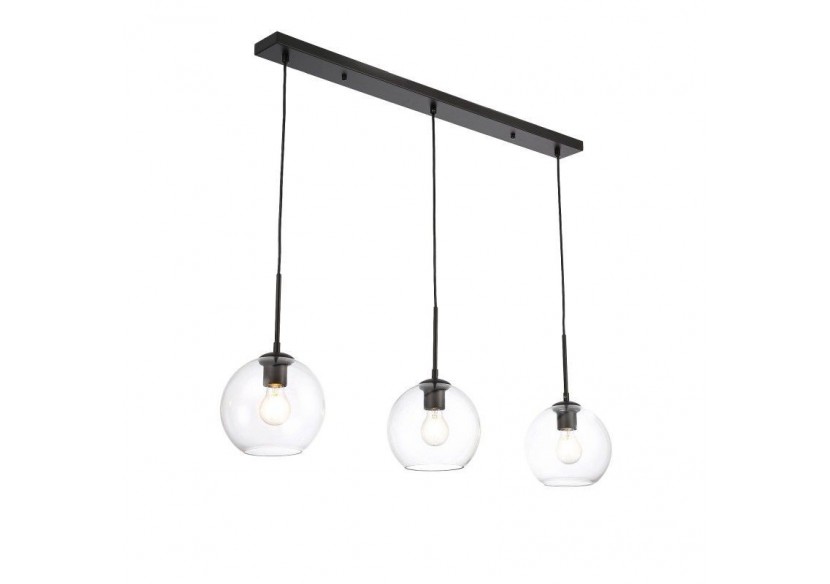 Suspension 3 boules en verre cristal "Merce"-3 x E27 - LC301-N - Barcelona LED