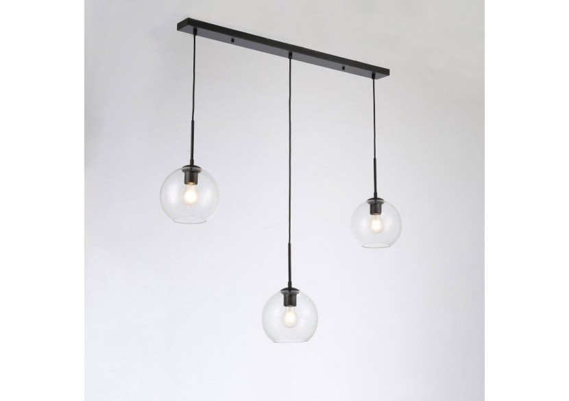 Suspension 3 boules en verre cristal "Merce"-3 x E27 - LC301-N - Barcelona LED