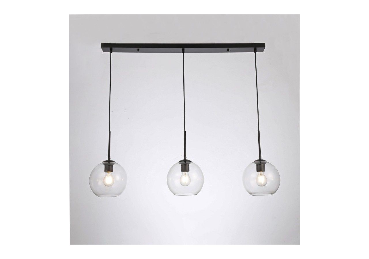 Suspension 3 boules en verre cristal "Merce"-3 x E27 - LC301-N - Barcelona LED