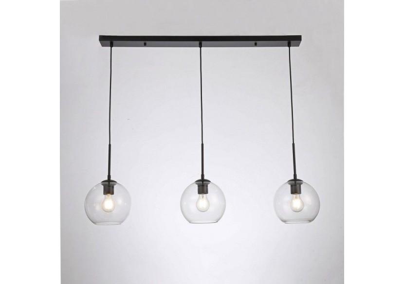 Suspension 3 boules en verre cristal "Merce"-3 x E27 - LC301-N - Barcelona LED