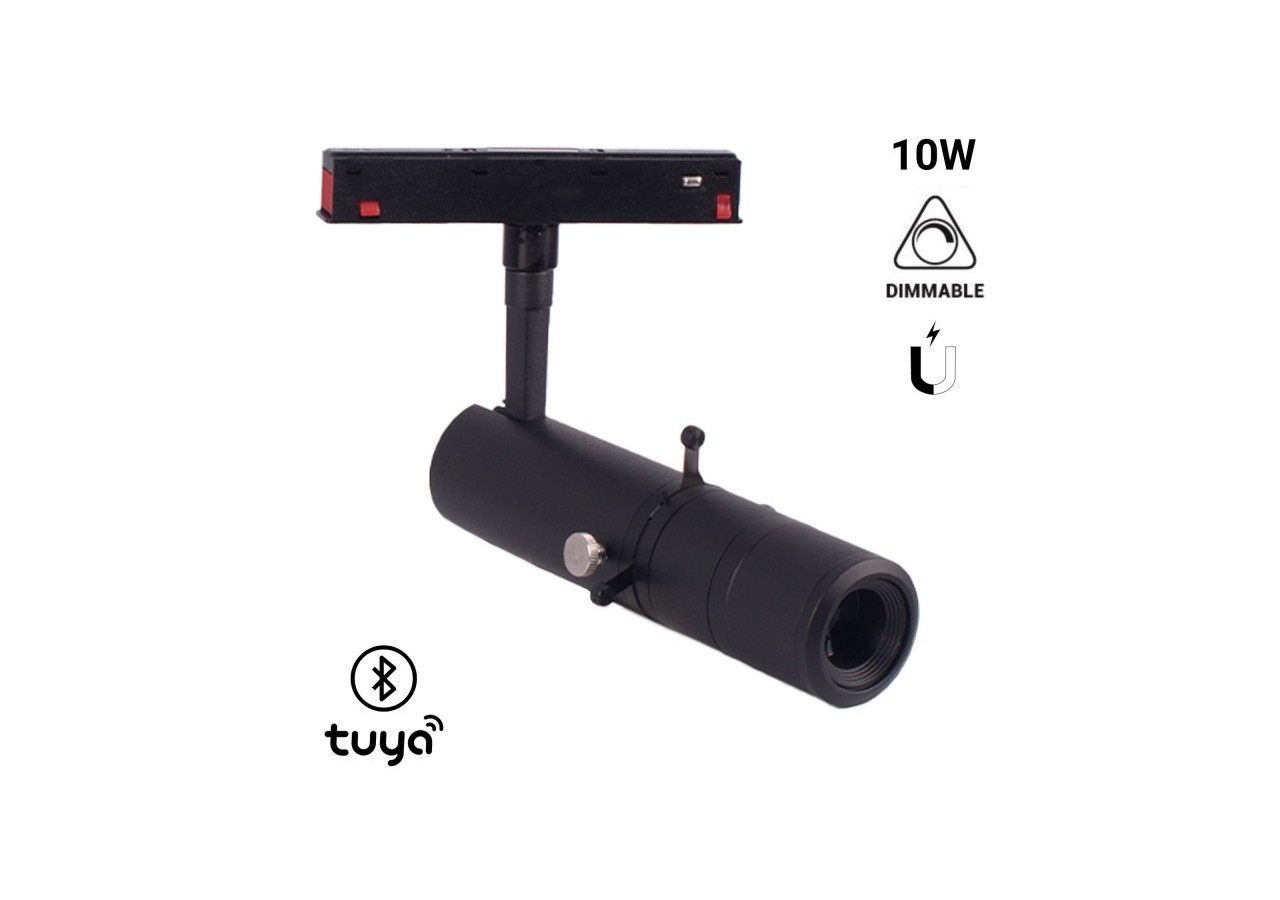 Projecteur faisceau ajustable sur rail magnétique 48V-10W-20 degrés -35 degrés - PMC-SHAP-SDIM-N-BC - Barcelona LED