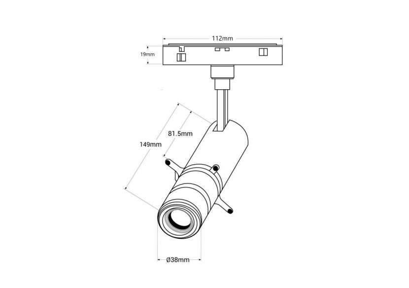 Projecteur faisceau ajustable sur rail magnétique 48V-10W-20 degrés -35 degrés - PMC-SHAP-SDIM-N-BC - Barcelona LED
