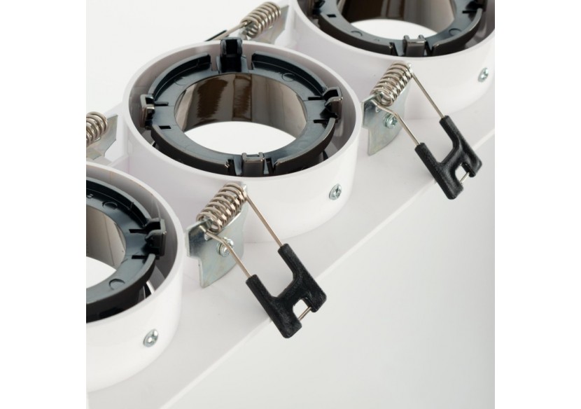 Collerette downlight carrée triple orientable GU10 / MR16-Faible indice UGR-Coupe 75 x 235 mm - B923-GB - Barcelona LED