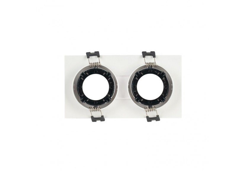 Collerette downlight carrée double orientable GU10 / MR16-Faible indice UGR-Coupe 75 x 150 mm - B922-GB - Barcelona LED