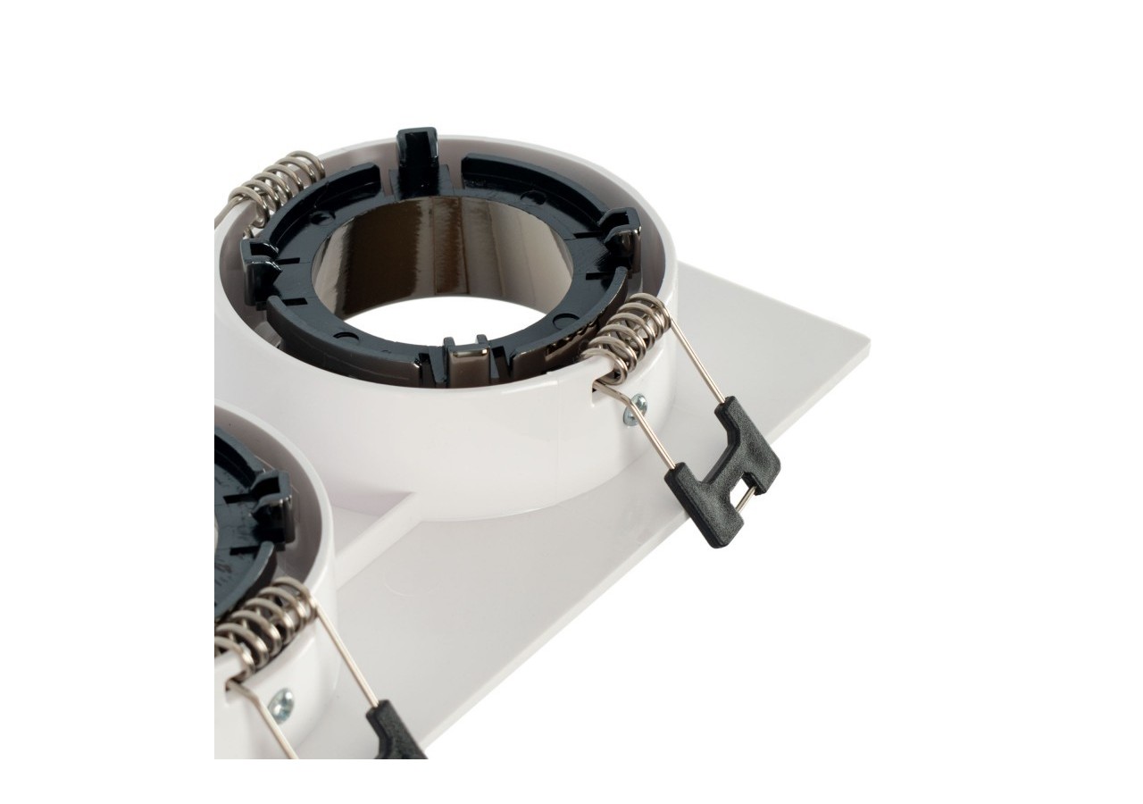 Collerette downlight carrée double orientable GU10 / MR16-Faible indice UGR-Coupe 75 x 150 mm - B922-GB - Barcelona LED