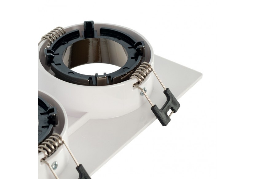 Collerette downlight carrée double orientable GU10 / MR16-Faible indice UGR-Coupe 75 x 150 mm - B922-GB - Barcelona LED