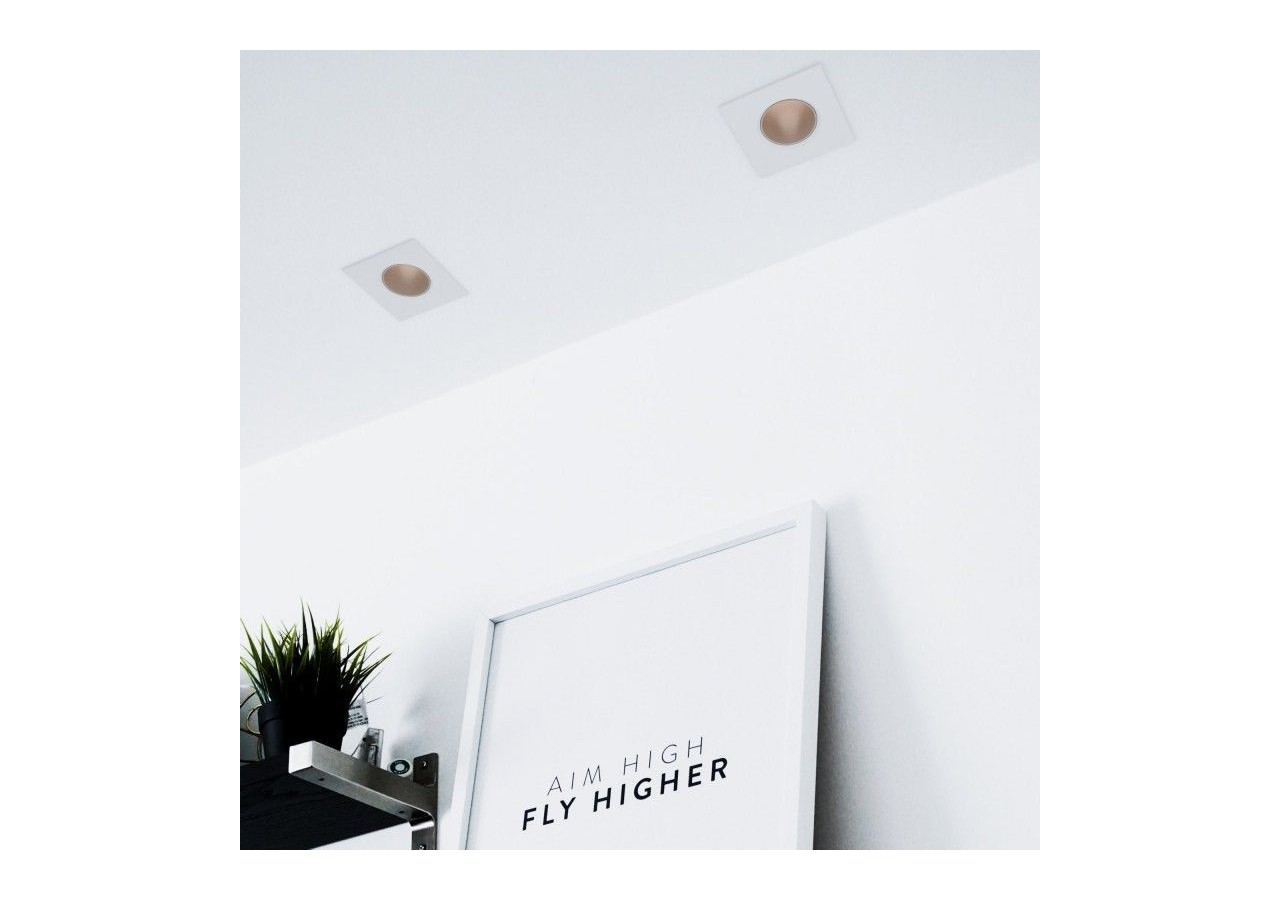 Collerette downlight carrée orientable GU10 / MR16-Faible indice UGR-Coupe diamètre 75 mm - B921-CB - Barcelona LED