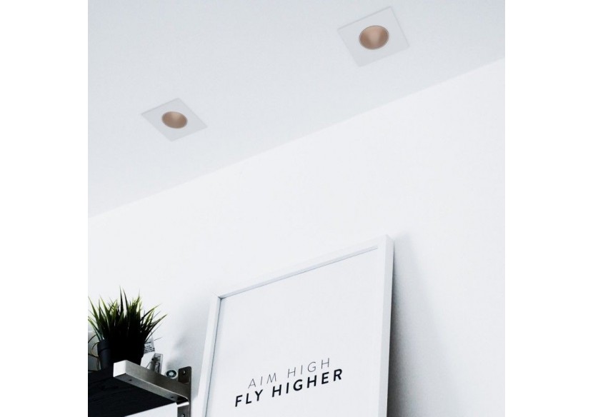 Collerette downlight carrée orientable GU10 / MR16-Faible indice UGR-Coupe diamètre 75 mm - B921-CB - Barcelona LED