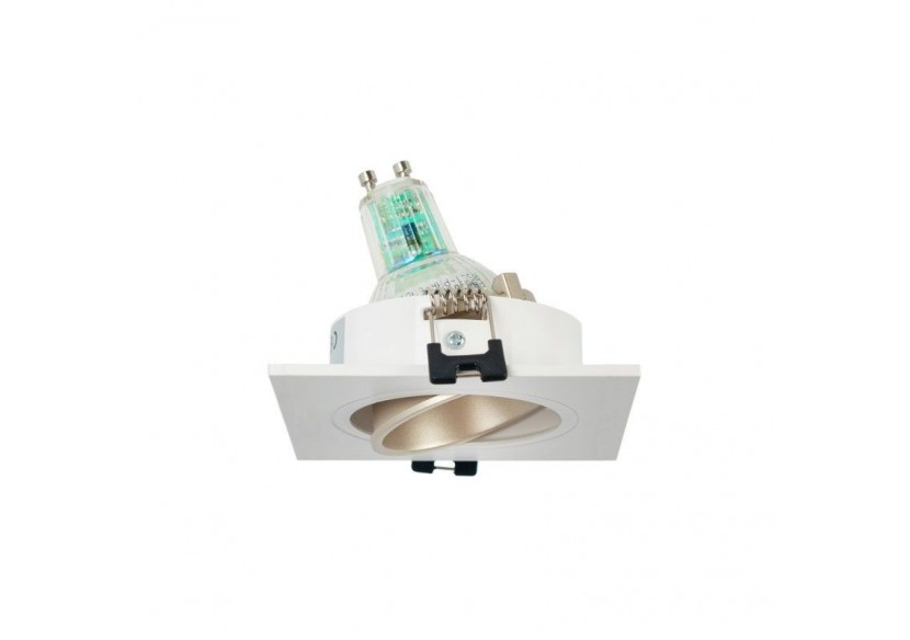 Collerette downlight carrée orientable GU10 / MR16-Faible indice UGR-Coupe diamètre 75 mm - B921-CB - Barcelona LED