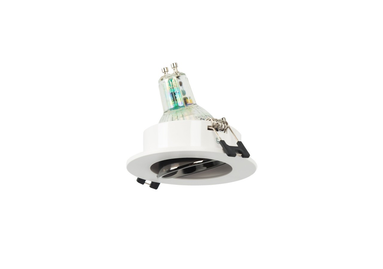 Collerette downlight ronde orientable GU10 / MR16-Faible UGR-Coupe diamètre 75 mm - B920-GB - Barcelona LED