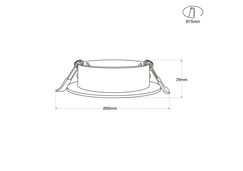 Collerette downlight ronde orientable GU10 / MR16-Faible UGR-Coupe diamètre 75 mm - B920-GB - Barcelona LED