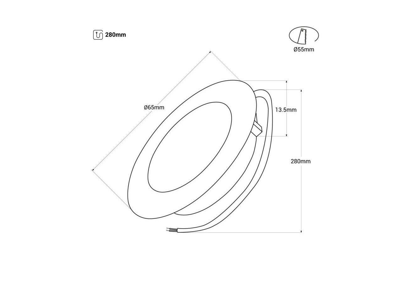 Spot LED encastré sous meuble 2W 220V AC-IP44 - M3-G39E-B-3000 - Barcelona LED