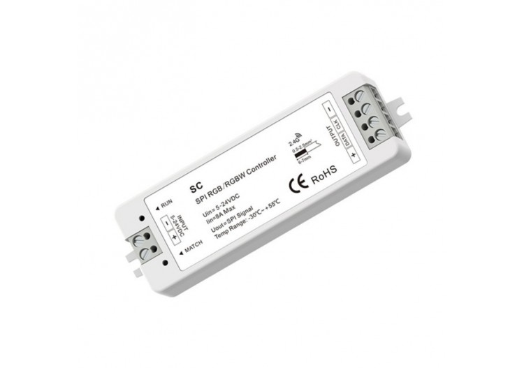 Contrôleur RGB / RGBW SPI pour rubans LED IC intelligents 5-24V-RF 2.4G - SK-SC - Barcelona LED