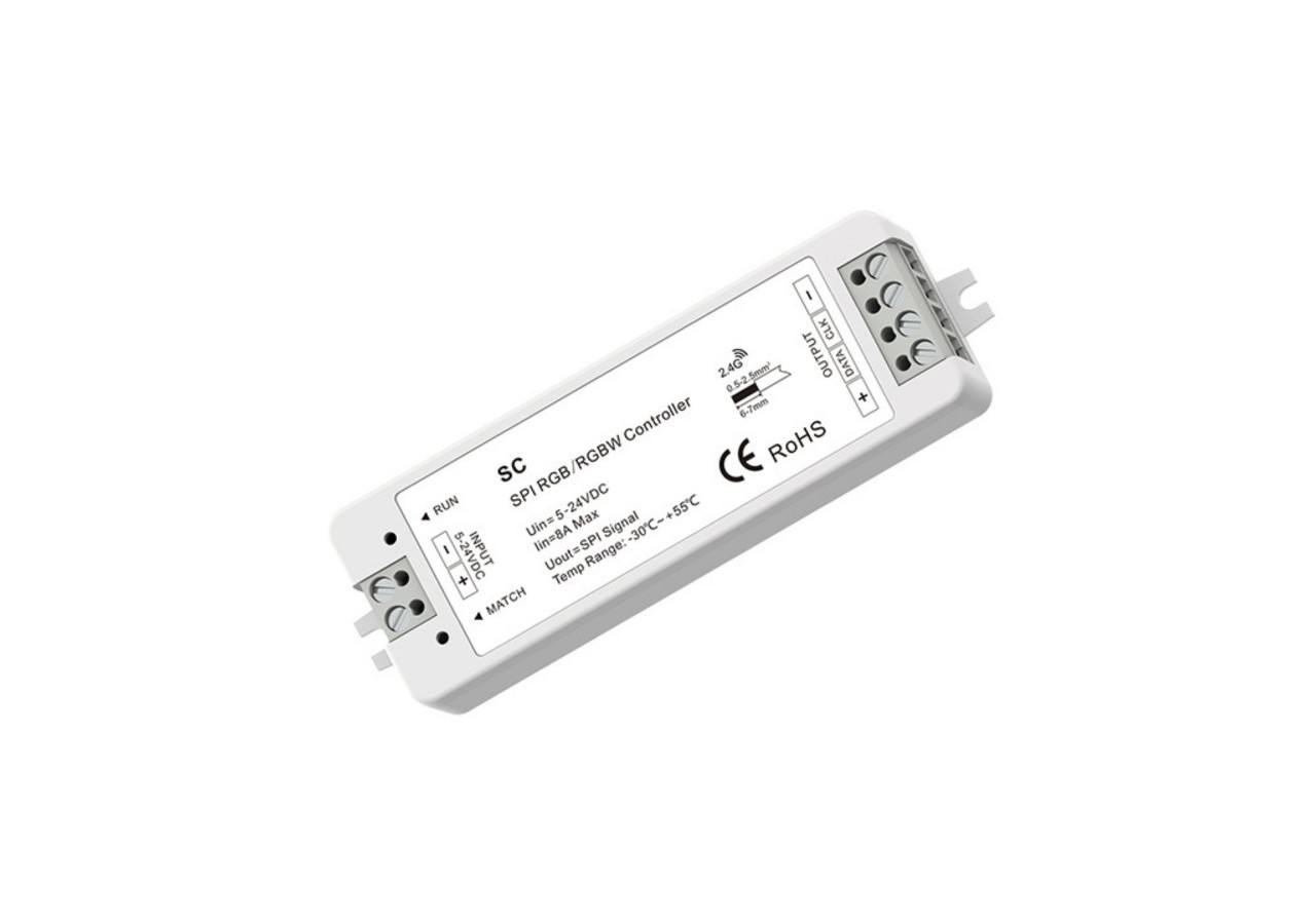 Contrôleur RGB / RGBW SPI pour rubans LED IC intelligents 5-24V-RF 2.4G - SK-SC - Barcelona LED