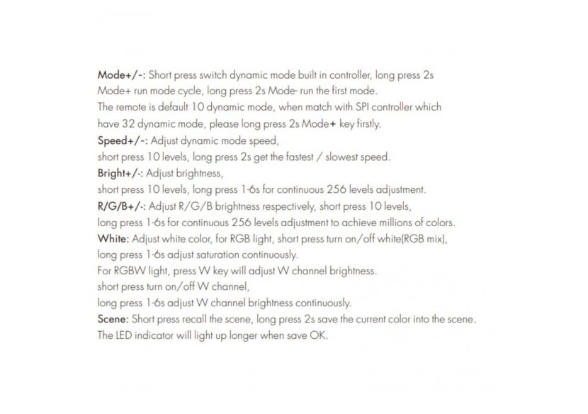 Télécommande pour contrôleur de ruban LED RGB/RGBW SPI IC-1 zone-RF 2.4G - SK-R9 - Barcelona LED