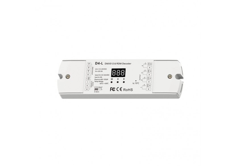 Décodeur DMX512 12-24V DC-5A/canal-4 Canaux - SK-D4-L - Barcelona LED
