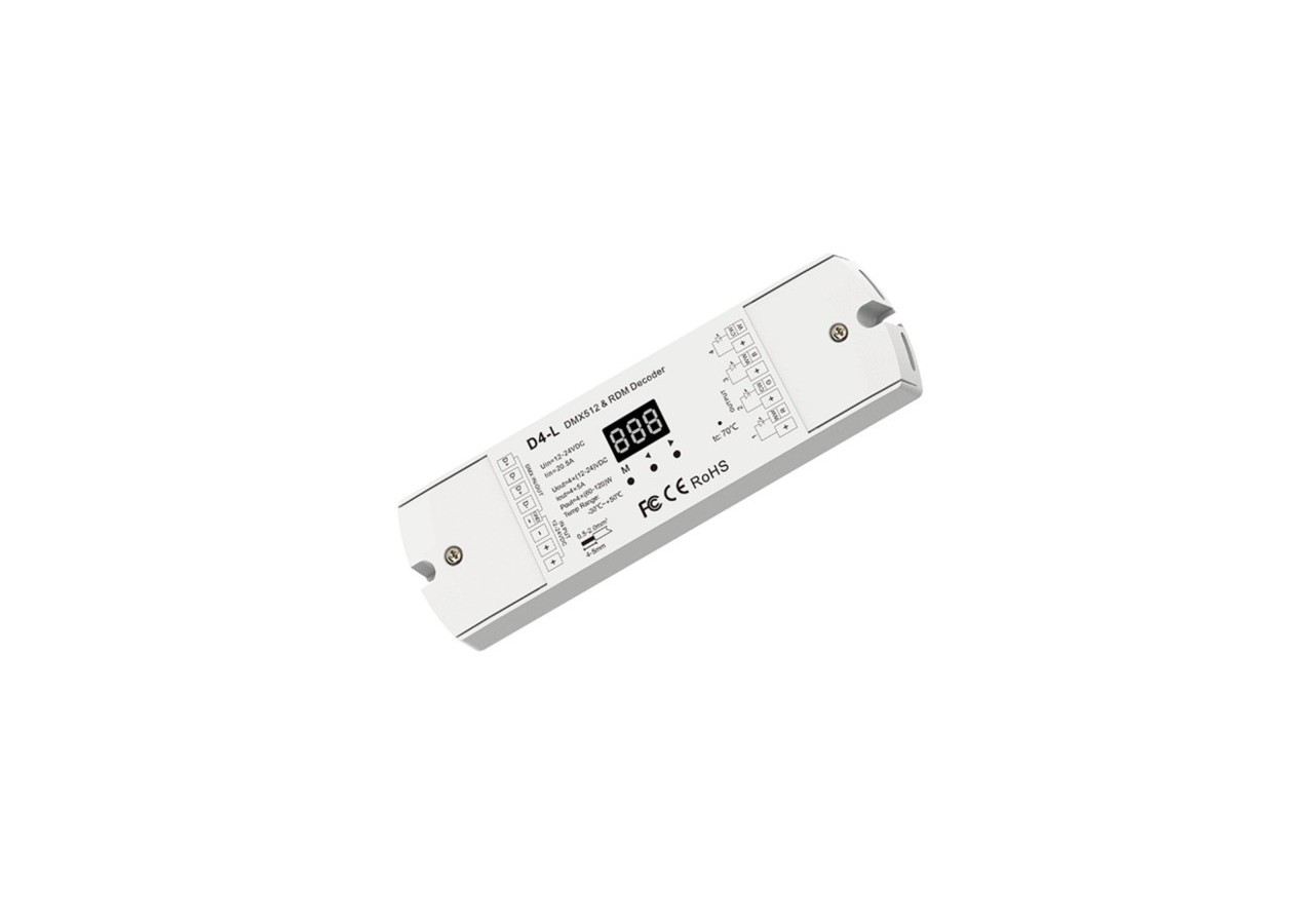 Décodeur DMX512 12-24V DC-5A/canal-4 Canaux - SK-D4-L - Barcelona LED