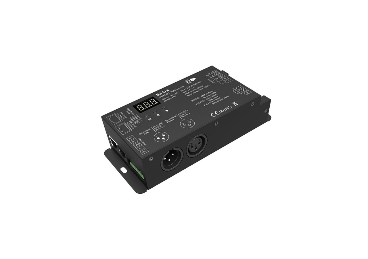 Décodeur DMX512 110-240V AC-1,5A/canal-3 canaux - SK-S3-DX - Barcelona LED