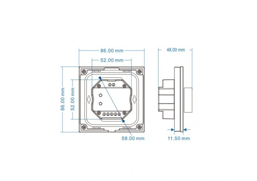 Variateur mural à molette DMX-1 zone-RGB - SK-T13-K - Barcelona LED