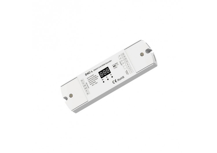 Décodeur DMX512 12-48V DC-350-1200mA/canal-4 canaux - SK-D4C-L - Barcelona LED