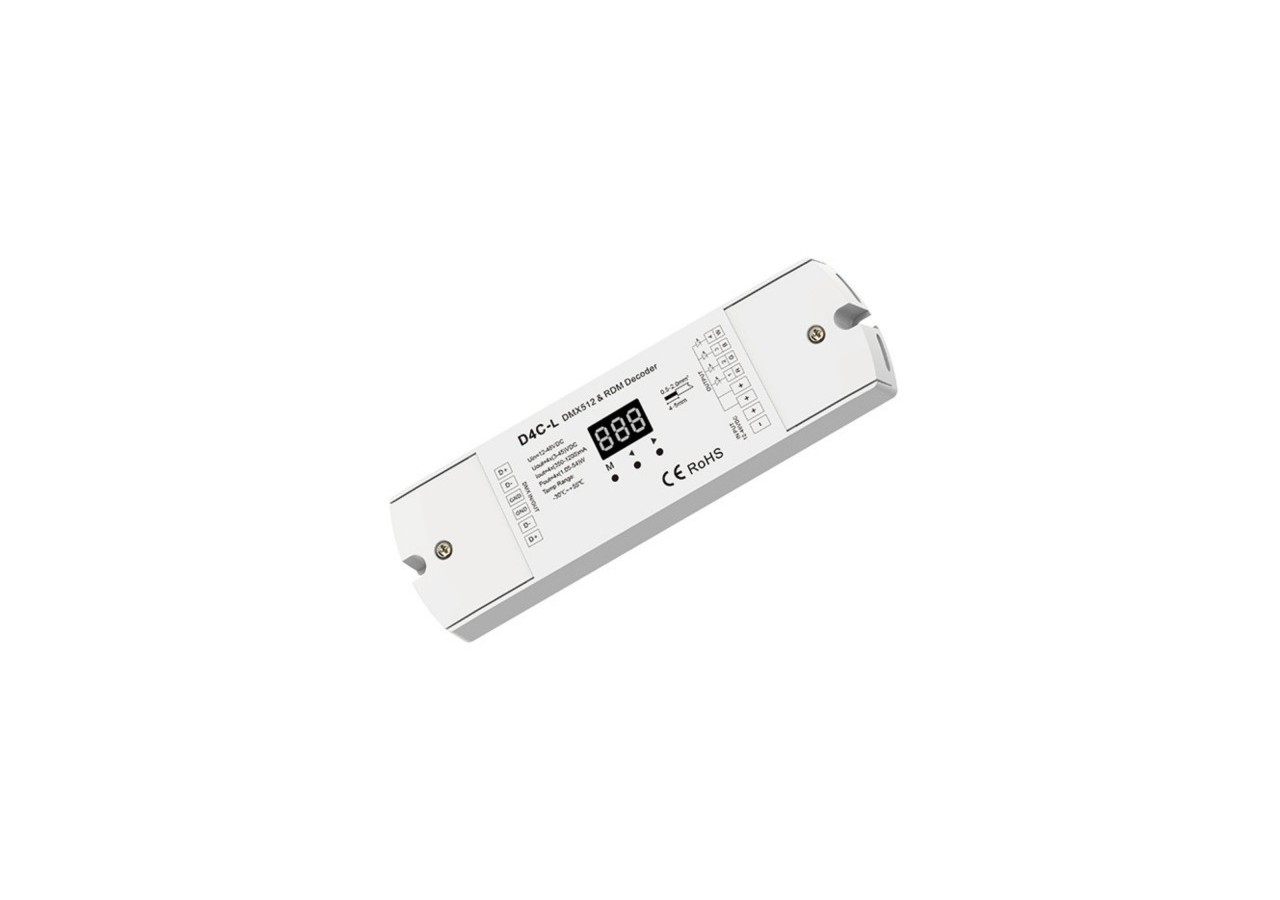 Décodeur DMX512 12-48V DC-350-1200mA/canal-4 canaux - SK-D4C-L - Barcelona LED