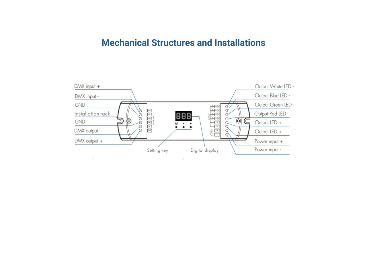 Décodeur DMX512 12-48V DC-350-1200mA/canal-4 canaux - SK-D4C-L - Barcelona LED