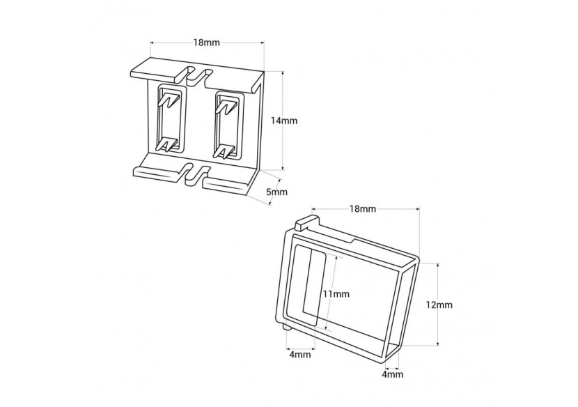 Connecteur droit étanche ruban LED COB 220V-2 broches-Ruban 12mm-IP67 - B1536-TT - Barcelona LED