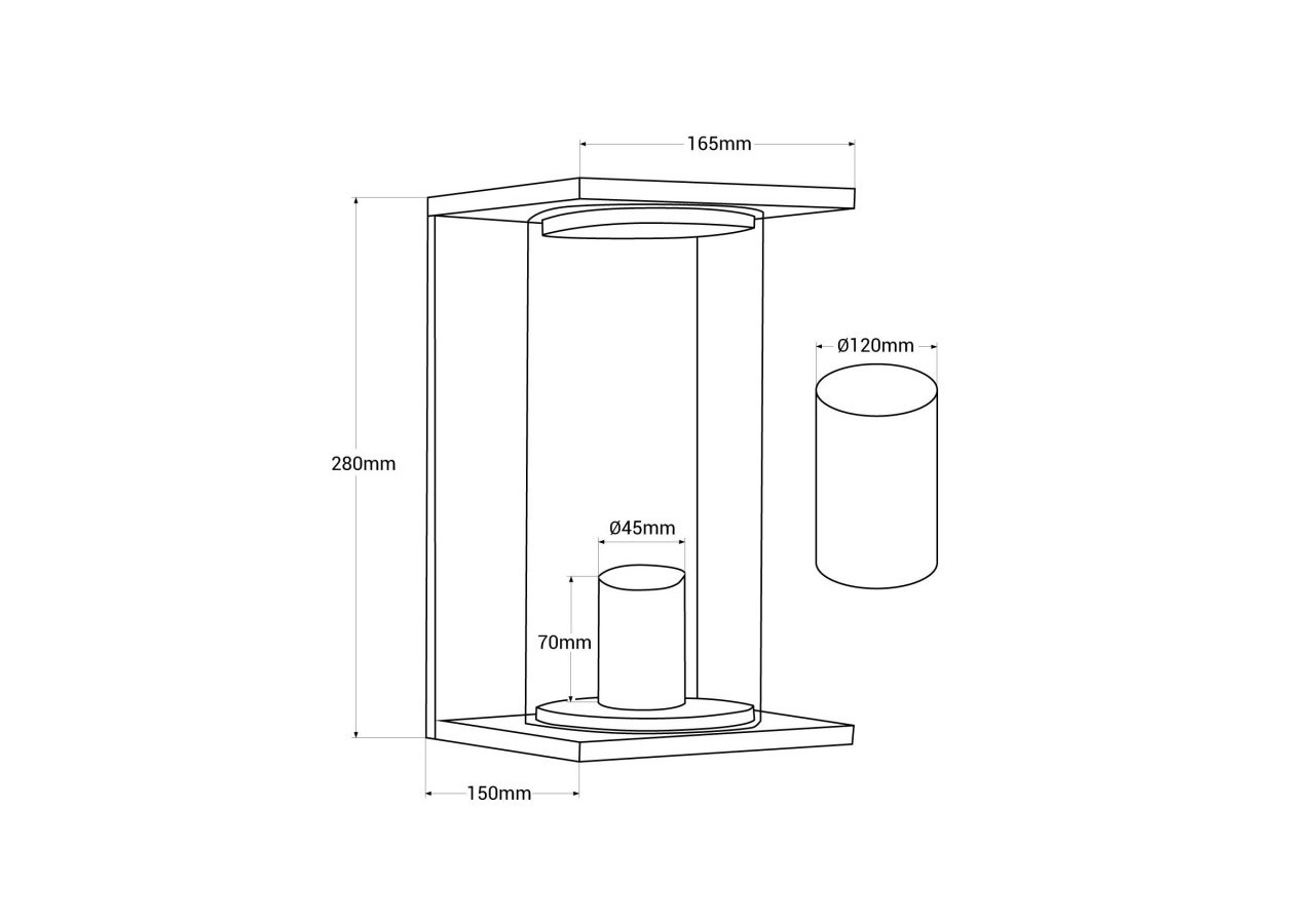 Applique murale extérieure en aluminium "Arzo"-IP44-E27 - L5066 - Barcelona LED